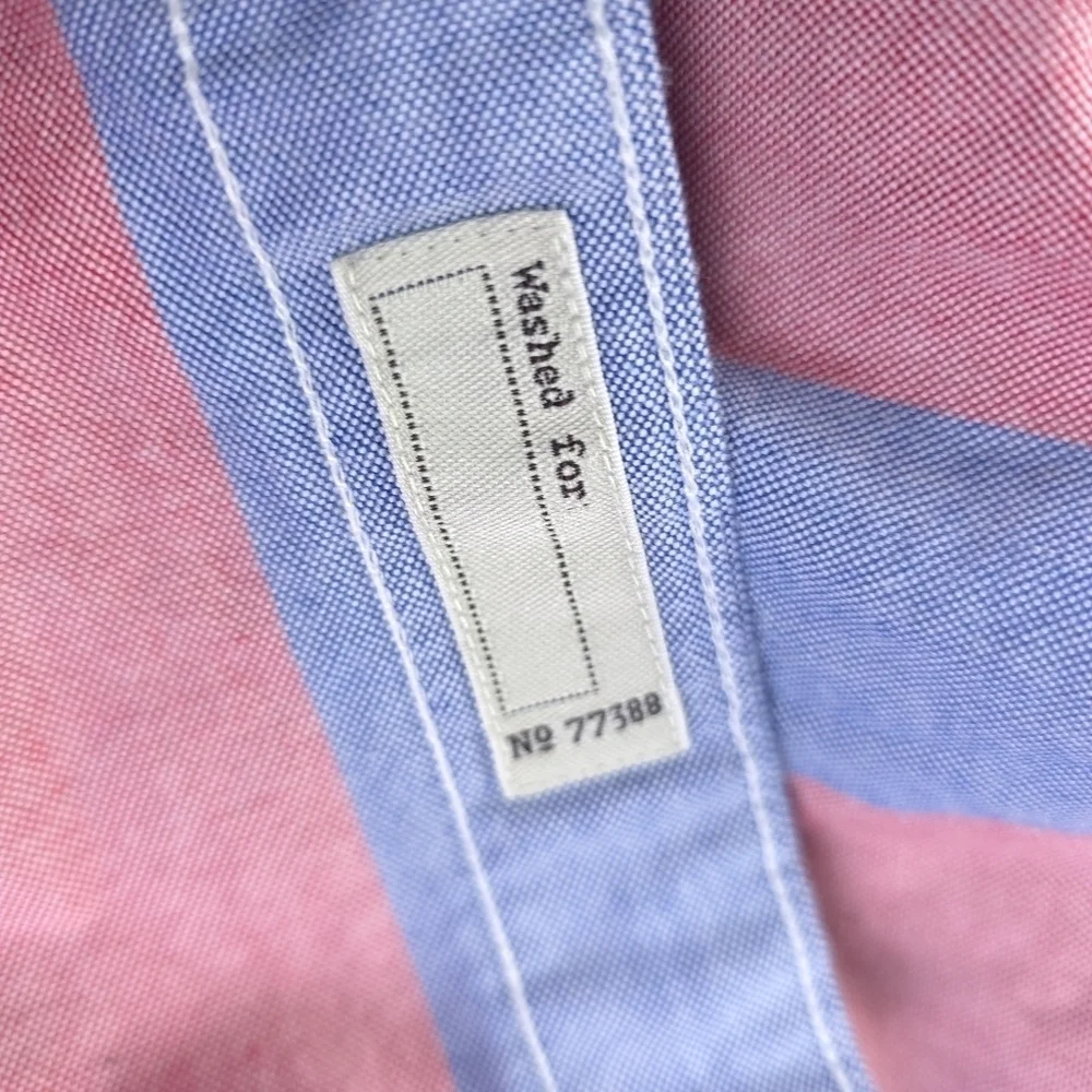 J. Crew Pink & Blue Long Sleeve Button Down Men's Shirt Sz M